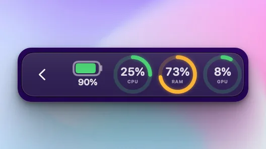 GPU usage gauge widget in a dock