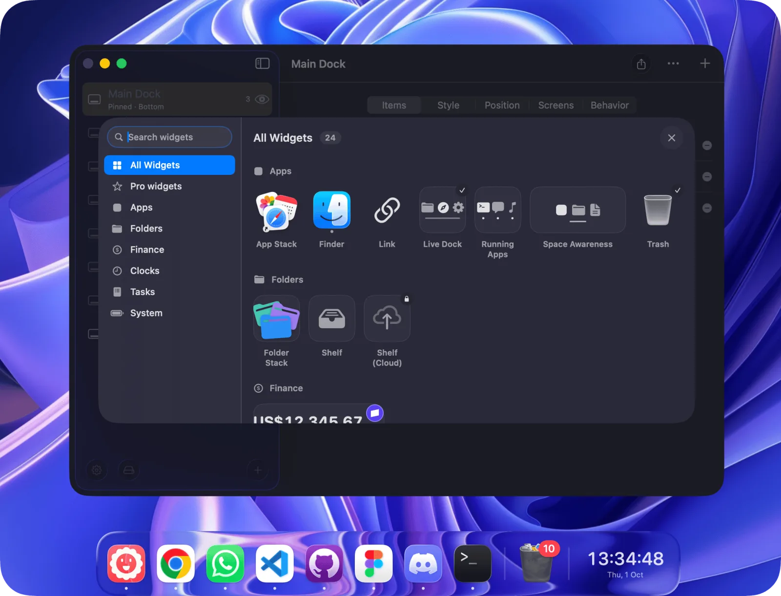 The refreshed widget library with search, categories, and new artwork