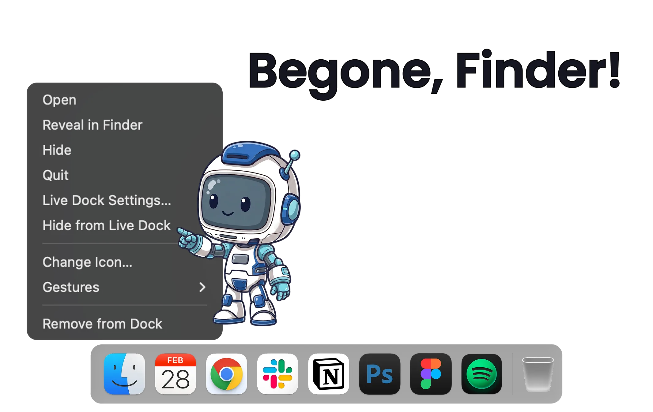 Hiding an app from the dock on macOS with ExtraDock