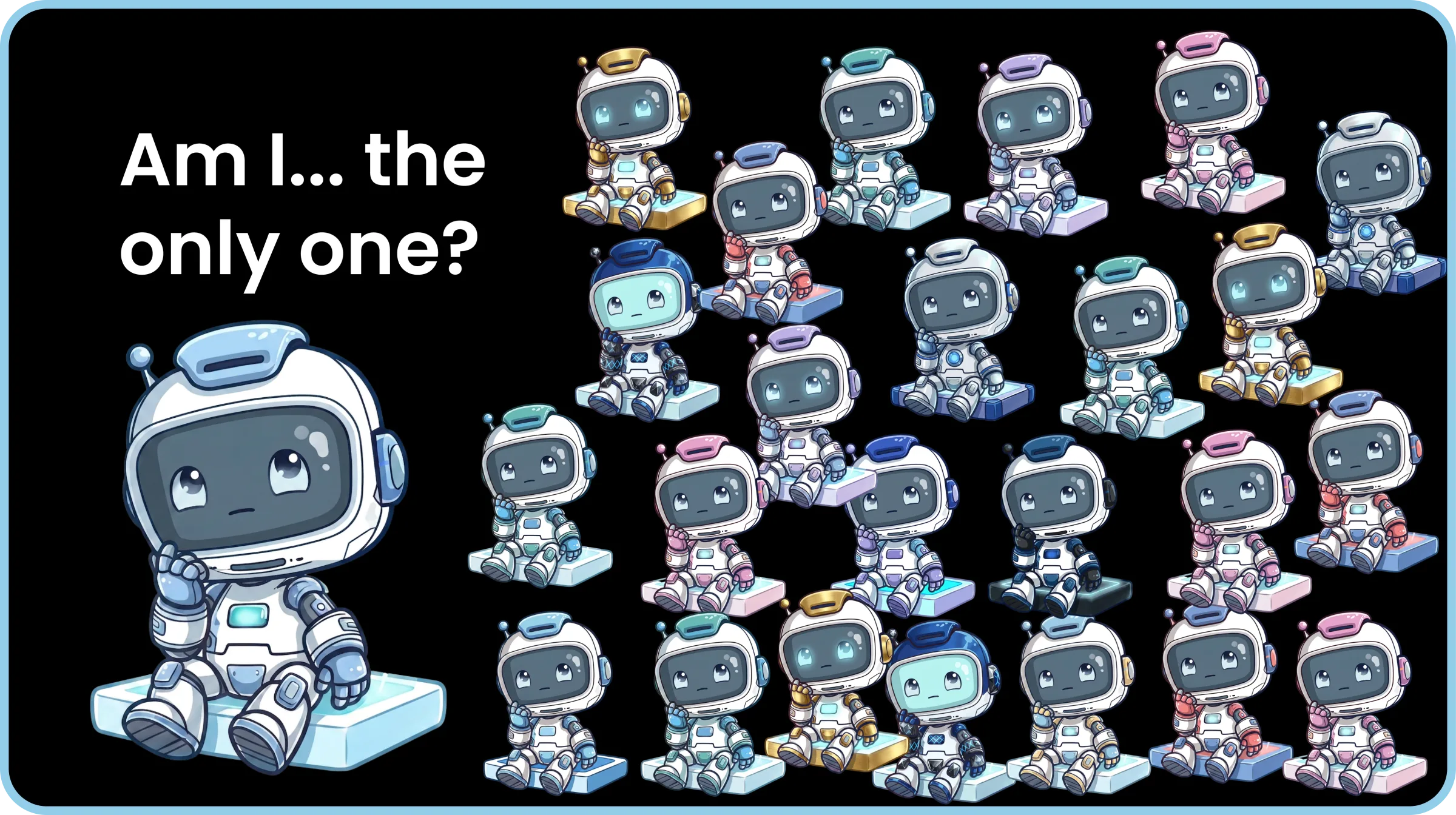 ExtraDock's ExtraBot mascot frustrated by having only one Mac Dock across two monitors