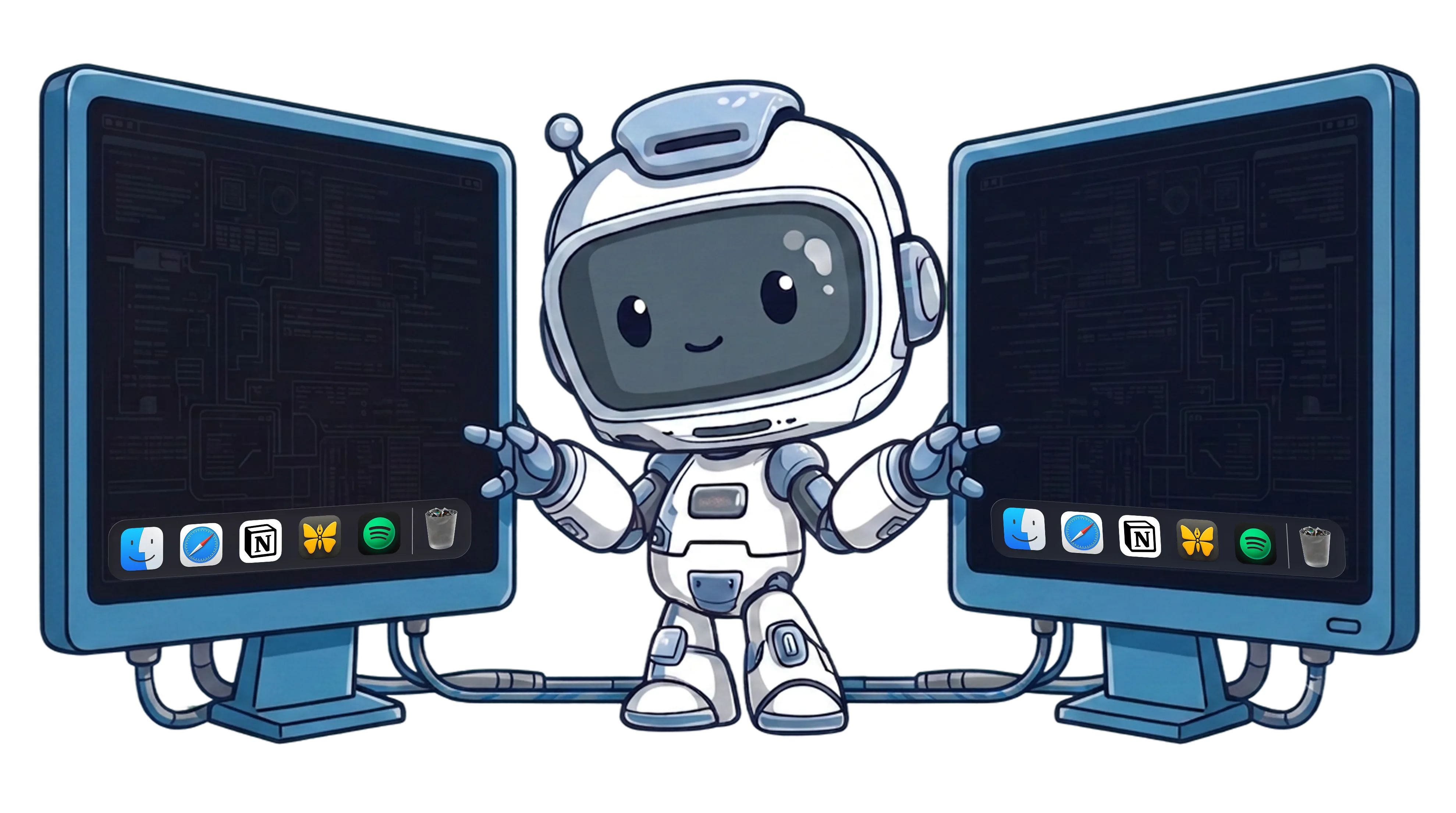 ExtraDock showing a dock on every screen on macOS