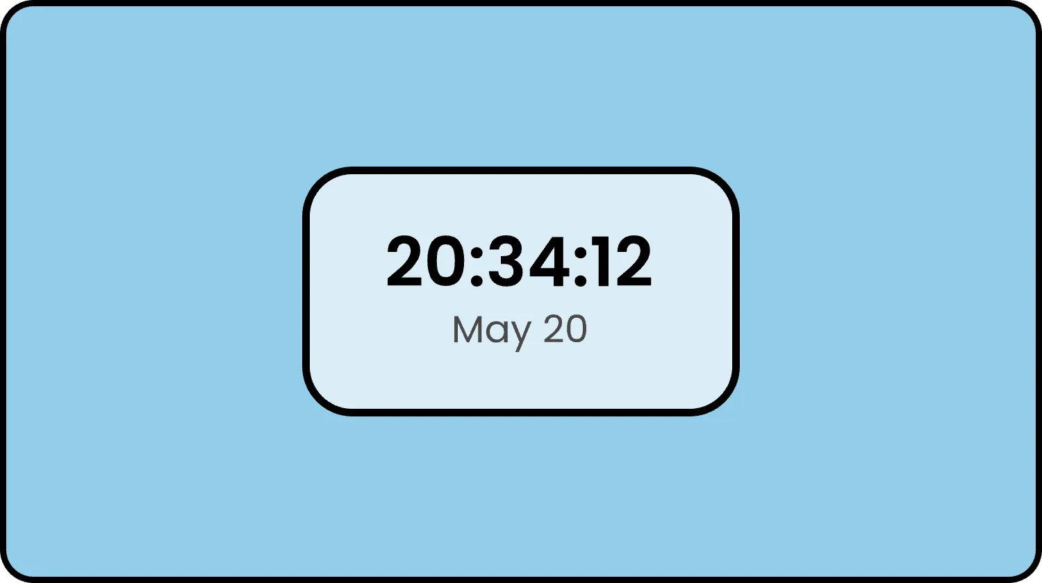 An ExtraDock clock widget sitting in a dock